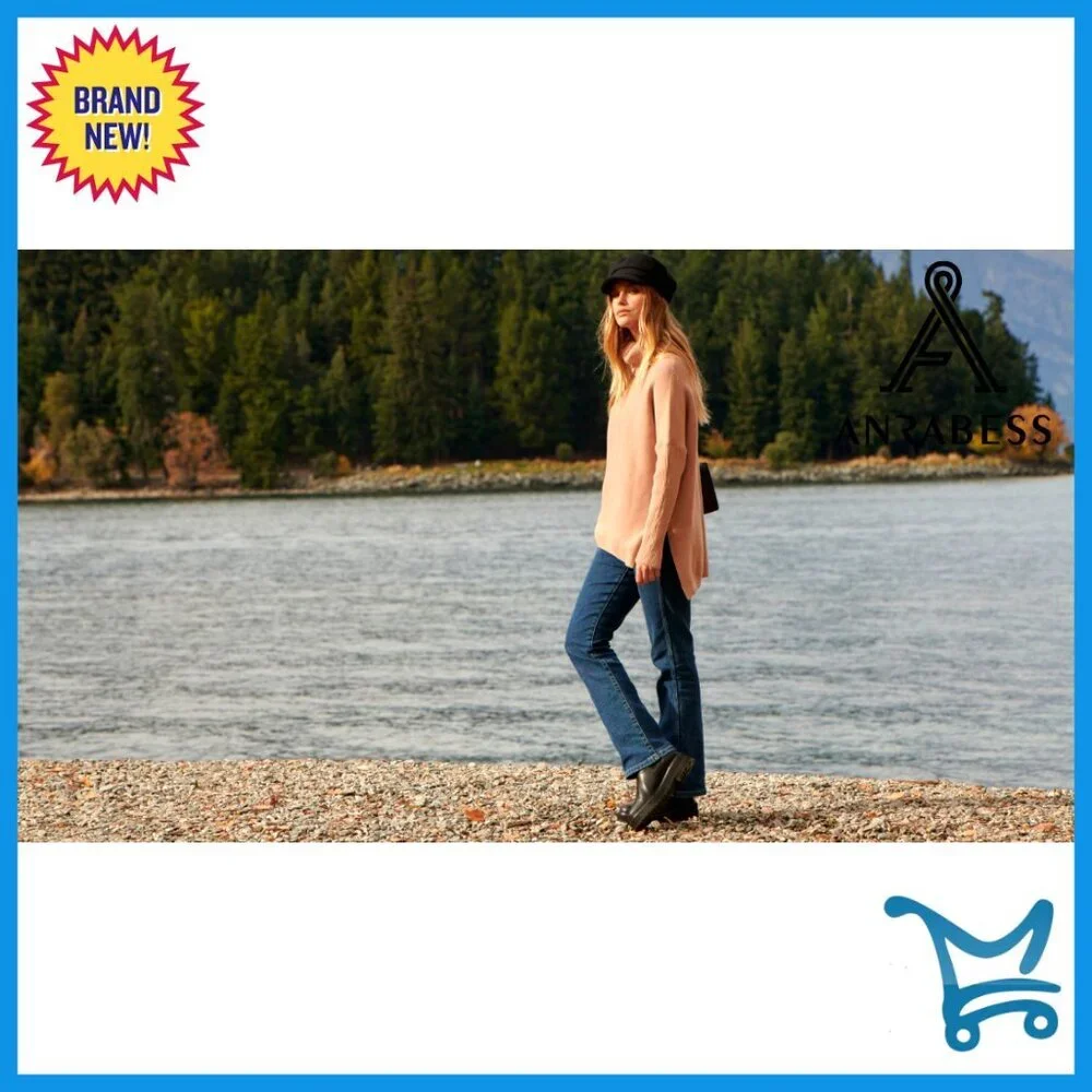 Oversized Turtleneck Batwing Sleeve Split Hem Knit Pullover Sweater - Picture 7 of 7